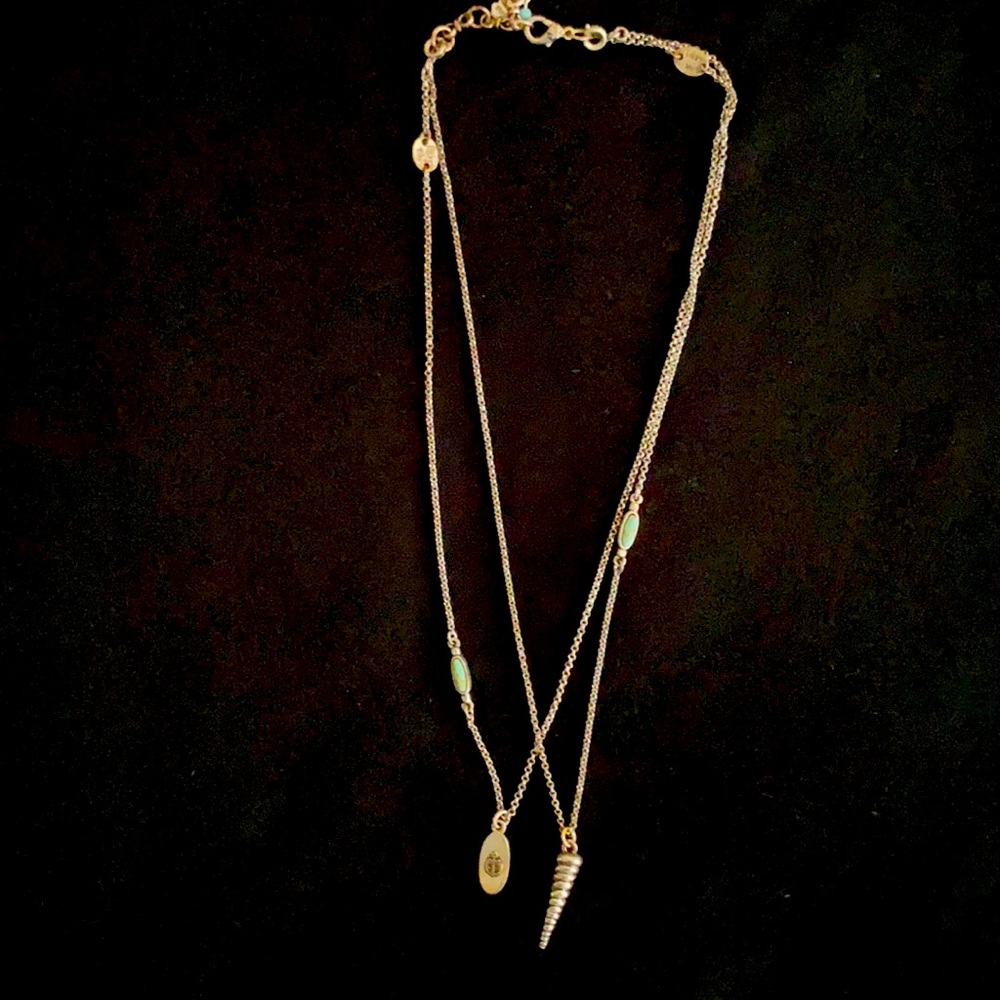 Lucky Brand Shell Multi Strand Necklace 17.25" - 18.75"